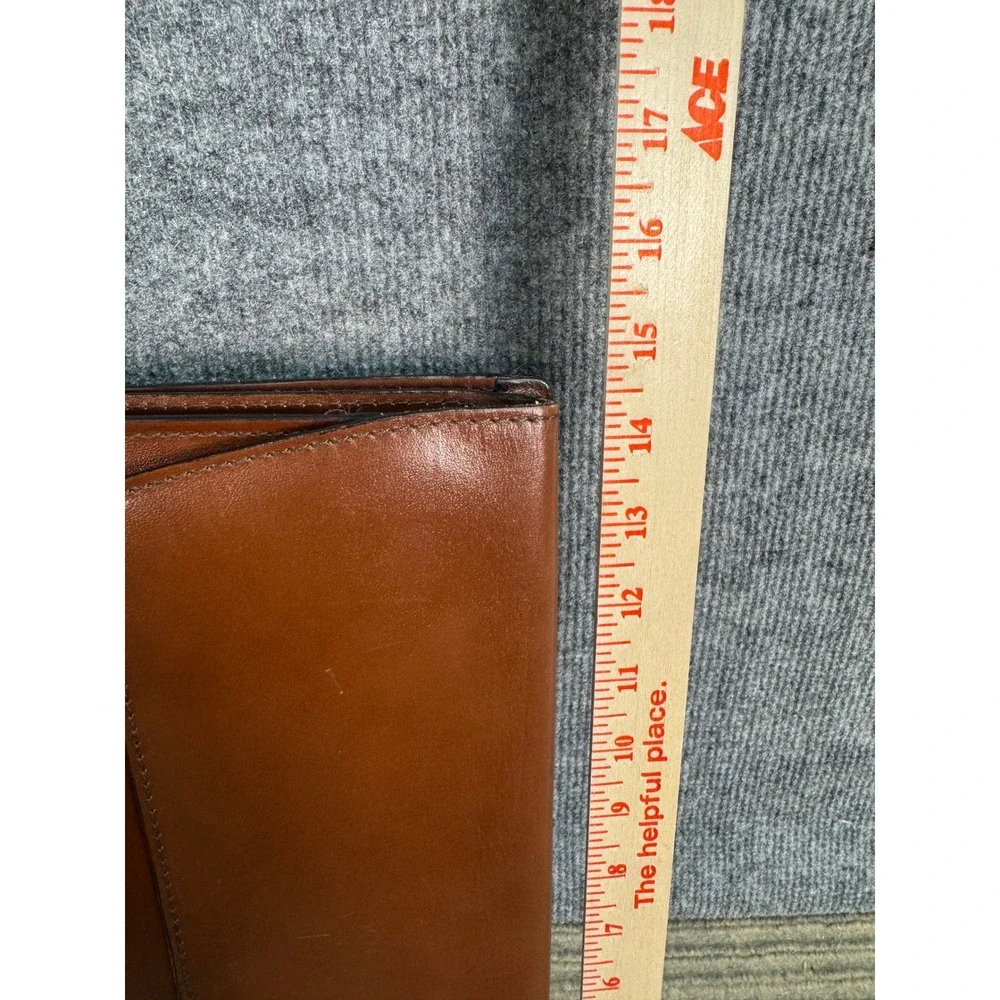 Vintage Brown Leather 3 Ring Binder Portfolio Organizer Zippered Document Case